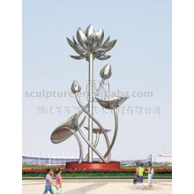 Edelstahl / Metall Skulptur / Blume Statue